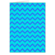 Blue and Teal Zigzag Pattern. Greeting Card