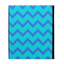 Blue and Teal Zigzag Pattern. iPad Folio Covers