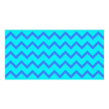 Blue and Teal Zigzag Pattern. Photo Card