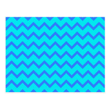 Blue and Teal Zigzag Pattern. Postcard
