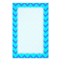 Blue and Teal Zigzag Pattern. Stationery Paper