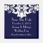 Blue and White Baroque Save the Date Magnet