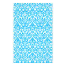 Blue and White Damask Craft Paper Stationery Paper