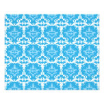 Blue and White Damask Pattern Photo Print