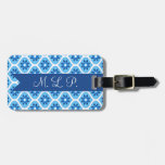 Blue and White Floral Pattern Tags For Luggage