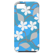 Blue and White Flowers. Floral Pattern.