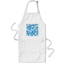Blue and White Flowers. Floral Pattern. Aprons