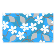 Blue and White Flowers. Floral Pattern. Business Card Template