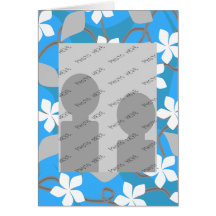 Blue and White Flowers. Floral Pattern. Greeting Cards