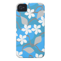 Blue and White Flowers. Floral Pattern. iPhone 4 Case-Mate Cases