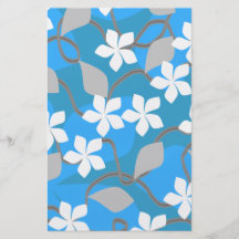 Blue and White Flowers. Floral Pattern. Full Color Flyer