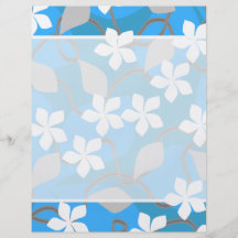 Blue and White Flowers. Floral Pattern. Flyer