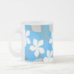 Blue and White Flowers. Floral Pattern. Mugs