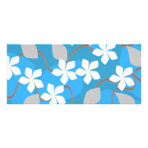 Blue and White Flowers. Floral Pattern. Customised Rack Card