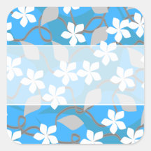 Blue and White Flowers. Floral Pattern. Sticker