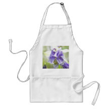Blue And White Frilly Columbine Apron