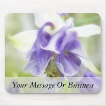 Blue And White Frilly Columbine Mousepads