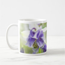 Blue And White Frilly Columbine Mug