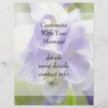 Blue And White Frilly Columbine Personalized Flyer