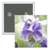 Blue And White Frilly Columbine Pin