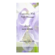 Blue And White Frilly Columbine Rack Card Design