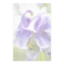 Blue And White Frilly Columbine Personalized Stationery