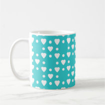 Blue and White heart pattern mugs