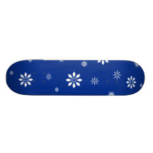 Blue and white snowflakes pattern skate decks
