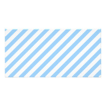 Blue and White Stripes. Personalized Photo Card