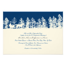 Blue and White Winter Wedding Invitation