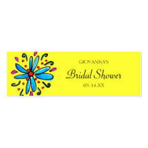 Blue and Yellow Floral Gift Tags Business Card