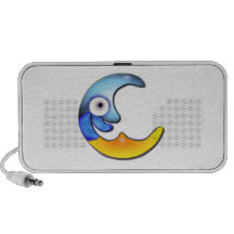 Blue and Yellow Smiling Moon Mini Speakers