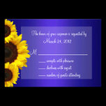 Blue and Yellow Sunflower Wedding RSVP invitations