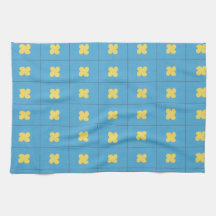 Blue and yellow teardrops kitchen towels