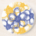 Blue and Yellow Wild Flowers Drink Coaster