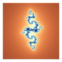 Blue Arabesque on Gold - fractal design Photo Art