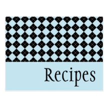 Blue Argyle Recipe Card Post Cards
