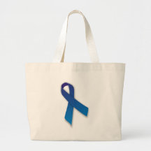 Blue Awareness and Remembrance Ribbon Bag
