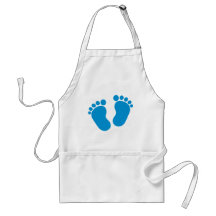 Blue baby feet apron