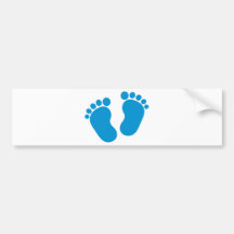 Blue baby feet bumper stickers