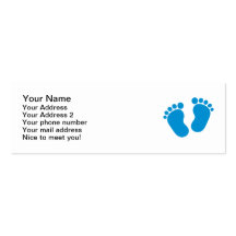 Blue baby feet business card template