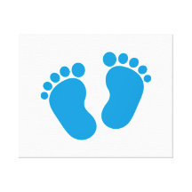 Blue baby feet canvas print