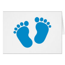 Blue baby feet card