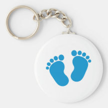 Blue baby feet keychain