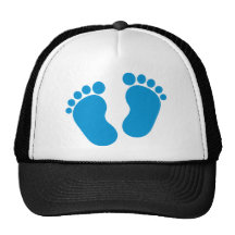 Blue baby feet mesh hat