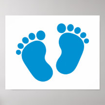 Blue baby feet poster