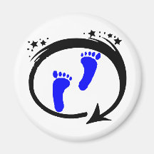 Blue Baby Footprints Fridge Magnet