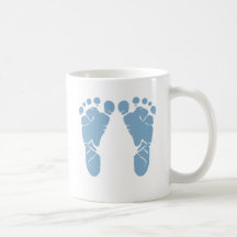 Blue baby footprints mug