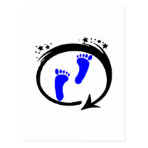 Blue Baby Footprints Postcard