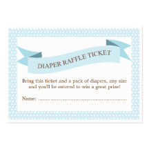 Blue Baby Shower Diaper Raffle Ticket Insert Business Cards